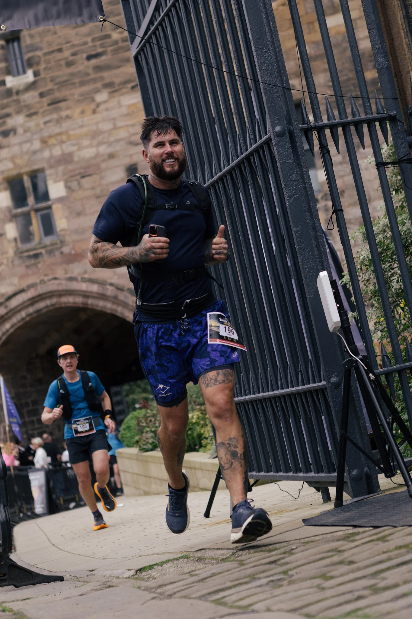 Tower to Castle runners finishing at Lancaster Castle